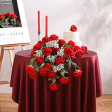 36 Pcs Roses Artificial Flowers In Bulk, Realistic Long Stem Fake Silk Roses For Party Home Wedding Centerpiece Office Diy Bouquets Decor?Red?
