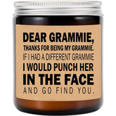Grammie Candle - Grammie Gifts From Grandkids - I'D Punch Another In The Face - Fun Gag For Her - Mother'S Day Candle - Lavender Scented Candles, 8Oz