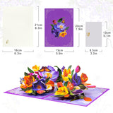 Large Tulip Pop Up Cards,Paper Flower Bouquet Greeting Cards With Blank Note Card & Envelope, Ideal Gift For Celebrating Love, Birthday, Anniversary, Special Moments, Valentine'S Day