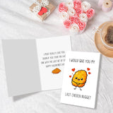 Funny Chicken Nugget Valentine'S Day Card, Romantic Food Valentines Day Card For Husband Wife Boyfriend Girlfriend, I Would Give You My Last Chicken Nugget