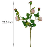 6 Pcs Light Pink Rose Artificial Flowers Real Look, 26'' Fake Faux Silk Roses With Long Stems For Tall Vase,Pink Flower Bouquet For Home Decor,Flores Artificiales Para Decoracion (6, Light Pink)