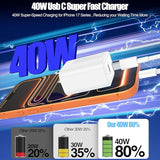 2 Pack 40W USB C Fast Charger with 10FT USB C Cables for iPhone Samsung iPad