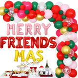 Merry Friendsmas Party Decorations Christmas Balloon Garland Arch Kit For Xmas Holidays New Year Party Supplies