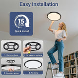 6 Pack 12 Inch LED Ceiling Lights 2640LM 5CCT Dimmable Black Flush Mount