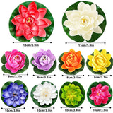19Pcs Realistic Floating Foam Lotus Flowers And Lotus Leaves, Artificial Lotus Flowers Water Lilies For Pond Pool, 4" And 6" Large Beautiful Lifelike Water Lilies For Fountain Garden Decoration