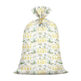 Extra Large Baby Gift Bag 48"X 36" Jumbo Plastic Present Bag Eucalyptus Leaves Shower Birthday Large Gift Wrapping Bags Oversized Oh Baby Sage Green Gender Reveal Party Favors
