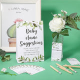 61 Pcs Baby Shower Games, Greenery Name Suggestion Sign 50 Funny Baby Shower Name Suggestion Cards With 10 Pencils For Gender Reveal Birthday Party Supplies Decorations