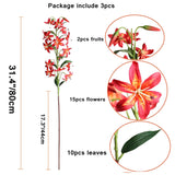 Artifical Lily Flowers Long Stem Artificial Tiger Lily Flowers For Home Hotel Flower Arrangement Party Decor (Orange Red)