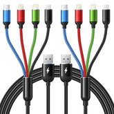 2 Pack 6FT 4 in 1 Multi Charging Cable USB C Lightning Micro USB Braided Cord