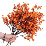 8Pcs Gypsophila Artificial Flowers,Babys Breath Silk Artificial Flowers Artificial Fall Flowers,Fake Flower With Stem For Diy Home Bouquet Floral Arrangement Farmhouse Decor (Orange)