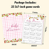 Sweet Berry Baby Shower Games, Baby Showdown Activity Cards For Party Decorations Favors, Pink Strawberry Gender Reveal Party Game For 25 Guests - B10