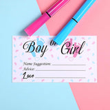 50 Pieces Gender Reveal Party Voting Cards, Boy Or Girl Vote Gender Reveal Game Cards For Baby Shower Party Supplies, Blue And Pink, 3.5 X 2 Inches