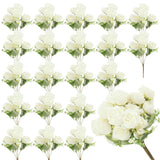 20 Pack White Faux Flowers Peonies, Fake Peonies Silk Flowers With Stems For Wedding Centerpieces Bridal Shower Home Table Decorations