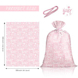Pink Jumbo Large Plastic Gift Bag, Baby Girl Design Plastic Bag With Tag And Tie For Birthday, Baby Shower And Holiday, 56" X 36", 1 Pcs