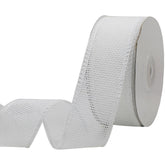 White Burlap Wired Ribbon,1-1/2 Inch X 10 Meters Fabric Wired Edge Ribbon For Party Decorations, Tree Decoration,Outdoor Decoration, Christmas Decoration, Diy Wreath Craft, Gift Wrapping.