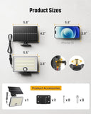 2 Pack 170 LED Mini Solar Flood Lights Motion Sensor IP65 Waterproof Dusk to Dawn Lights