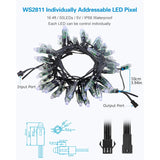 Ws2811 Addressable Led Pixel Light 50Pcs 5V 12Mm Digital Dream Color Diffused Rgb Led Pixels Module Round Black Wire Ip6