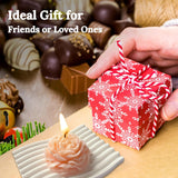 Light-Peach Peony Flower Shape Candles For Women - Aromatic Pastel Aesthetic Candle With Rose Fragrance - Christmas Gift For Friends Colleagues And Classmates (3 Inch)