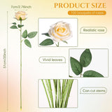 100 Pieces Artificial Roses Flowers Bulk, Long Stem Realistic Fake Silk Roses Bouquet For Table Centerpiece Vases Wedding Party Kitchen Decor (Champagne)