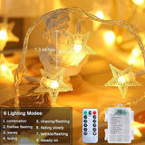 17FT 50 LED Star String Lights Battery Operated Warm White Fairy Lights with Remote Control Timer 8 Modes Waterproof Decorative Lights for Bedroom Patio Wedding Party Decor