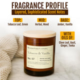 Apothecary Tobacco & Vanilla Candle – 11 Oz Hand-Poured Soy Wax Jar Candle – Non-Toxic Luxury Candles For Home Décor & Relaxation – Warm Vanilla & Tobacco Scented Candles