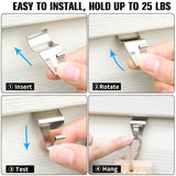 24-Pack Vinyl Siding Hooks Hanger, Heavy Duty Stainless Steel Vinyl Siding Clips, No-Hole Needed Front Porch Decor, Siding Hooks For Hanging Outdoor?Christmas Wreath Hangers For Front Door