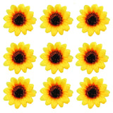 50Pcs 2.8" Artificial Silk Yellow Sunflower Heads Fabric Floral For Home Decoration Wedding Decor, Bride Holding Flowers,Garden Craft Art Décor (Ssunflower Heads 50Pcs - 2.8")