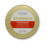 Madison Dawn Candle – Wisconsin Collection – Hand-Poured In Usa, Coffee Sugar Cream, Brass Tin With Lid, 6.5 Oz