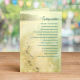 Religious Encouragement Cards, Footprints In The Sand (6 Cards With 6 Green Envelopes)