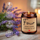 4 Year Anniversary Candle Gifts For Him Her Husband Wife Boyfriend Girlfriend, 4Th Anniversary Couples Gifts Ideas, 4Th Wedding Anniv. Happy Presents For Couple, Happy Fourth Year Anniv.