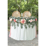 Spring Artificial Flower 7Ft Garland, Wedding Arch Backdrop Floral Arrangement For Sweetheart Head Table Reception Decor Runner (Dusty Pink)