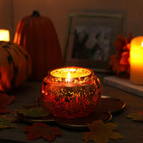 Thanksgiving Pumpkin Shaped Candle Pumpkin Spice Mercury Glass Candle Scented Fall Decor Farmhouse Decorations For Home 12Oz