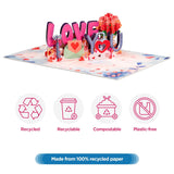 Frndly By 3D I Love You Pop Up Valentines Day Card, Gift For Valentines Day, Mothers Day, Birthday, Wedding, Anniversary, All Occasion - Handcrafted, 100% Recycled And Eco-Friendly, 8" X 6" Cover - Includes Envelope And Note Tag