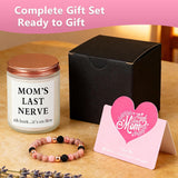 Birthday Gifts For Mom – For Overworked And Stressed Moms – Candle And Lava Stone Bracelet Gift Set – Mom’S Last Nerve On Fire
