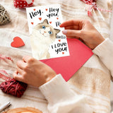 Funny Cat Valentines Day Card For Him Her, Cute Anniversary Card For Husband Wife, Cat Birthday Cards For Friends Bestie, Pet Lover Vday Cards Gifts