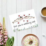 Funny Cod Pun Valentine' Day Wedding Card For Bride Groom, Silly Fish Fun Marrige Card For Newlyweds Friends, Humorous Engagement Cards&Gifts For Couple Partner, Bridal Shower Gift For Him Her.