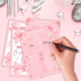 Who Knows The Birthday Girl Best, Pink Birthday Party Games For Girls, Birthday Party Games, Party Activity And Idea For The Card Game - 20 Game Cards