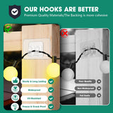 Hooks For Outdoor String Lights-100Pcs Heavy Duty Hooks With Adhesive Strips?No Holes, No Tools, No Drill Light Clips, Perfect For Christmas And Patio Decor.- Outdoors Sticky Clip