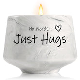 Sympathy Gifts For Loss Of Loved One, Memorial Gifts - 6Oz Lavender Scented Soy Wax Candle - No Words Just Hugs Candle, Bereavement, Grief, Miscarriage, Get Well Gift For Grieving Friends Women
