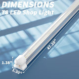 12 Pack 4FT T8 LED Shop Lights 42W 6300LM 5000K Daylight Linkable Plug and Play Garage Ceiling Lights