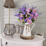 Artificial Flowers Silk Rose Peony Bouquets Purple Flowers Artificial Bouquet Silk Flower Arrangements For Home Table Centerpieces Wedding Indoor Outdoor Decorations