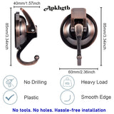 Suction Cup Hooks For Shower, Bathroom, Kitchen, Glass Door, Mirror, Tile – Loofah, Towel, Coat, Bath Robe Hook Holder For Hanging – Waterproof Wreath Hanger (4 Pack, Red Bronze)