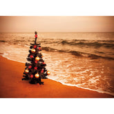 Xmas Tree On Beach Christmas Cards Boxed With Envelopes Set Of 12 Holiday Cards And 12 Envelopes. Made In Usa.