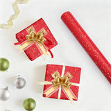 Red Wrapping Paper, 1 Roll 17 In X 32.8Ft Red Gift Wrap With 10Pcs Gold Pull Bows, Engagement Gifts Wrapping Paper Crafts Diy Bouquet Packaging For Wedding Birthday Holiday Bridal Party