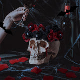 10 Artificial Roses With Eyeballs For Halloween Party Rose Bouquet, Used For Flower Arrangement, Party Home Decoration (Red Black)