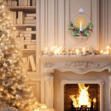 Flameless Candles With Remote And Timer Wreaths, Real Wax Battery Operated Wreaths With Led Flickering 3D Flame, Christmas Gift For Front Door Window Holiday Christmas Decor