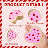 6 Pcs Valentine'S Day Wooden Heart Blocks Table Signs Sugar Cookie Wood Heart Tabletop Centerpieces For Home Tiered Tray Farmhouse Wedding Anniversary Party Decor