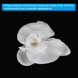 9Cm/3.5" Artificial Orchid Flower Heads, 20 Pack Silk Phalaenopsis Fake Butterfly Orchid Heads For Wedding Floral Bouquet Decor Diy Craft Making, Pure White