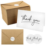 100 Thank You Cards 4X6 Inch, With 100 Kraft Envelopes And 120 Stickers, Thank You Notes Set Bulk,Brown Paper Envelopes,Minimalistic Design For Baby Shower Bridal Shower Business Wedding Graduation