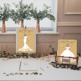 25Pcs Bridal Shower Game Cards Kraft Paper Guess The Dress Wedding Games Fun Romantic Drawing Party Supplies Favors